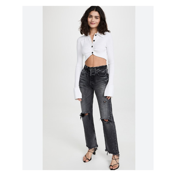 Women's Black Distressed Jeans - Picture 6 of 6